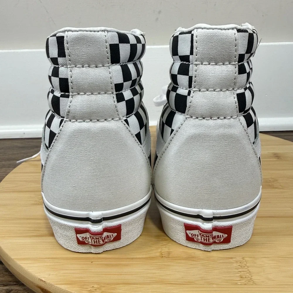 Vans Sk8-Hi Sneakers Unisex M8.5 W10 White Black Checkerboard Emo Punk Urban